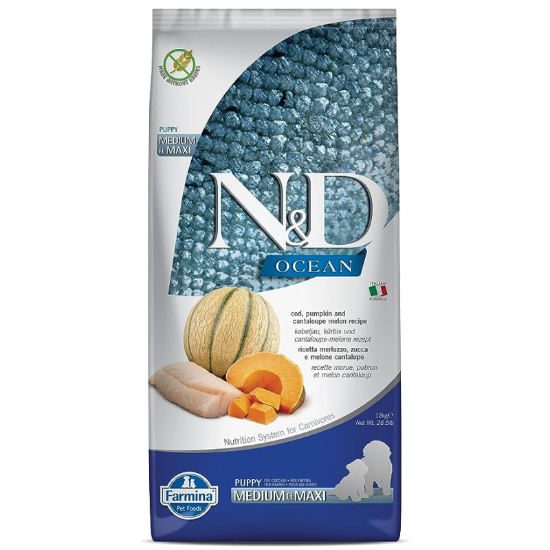 N&D Ocean Puppy Medium & Maxi 12 KG - Dry Dog Food