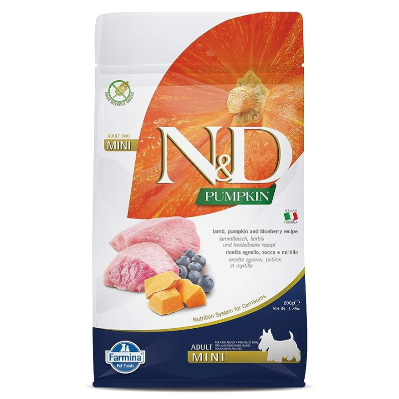 N&D Pumpkin Lamb & Blueberry Adult Mini 800 gm - Dry Dog Food