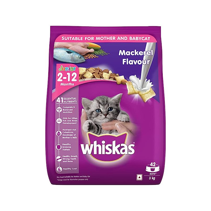 Whiskas Kitten Mackerel 3 KG - Dry Food