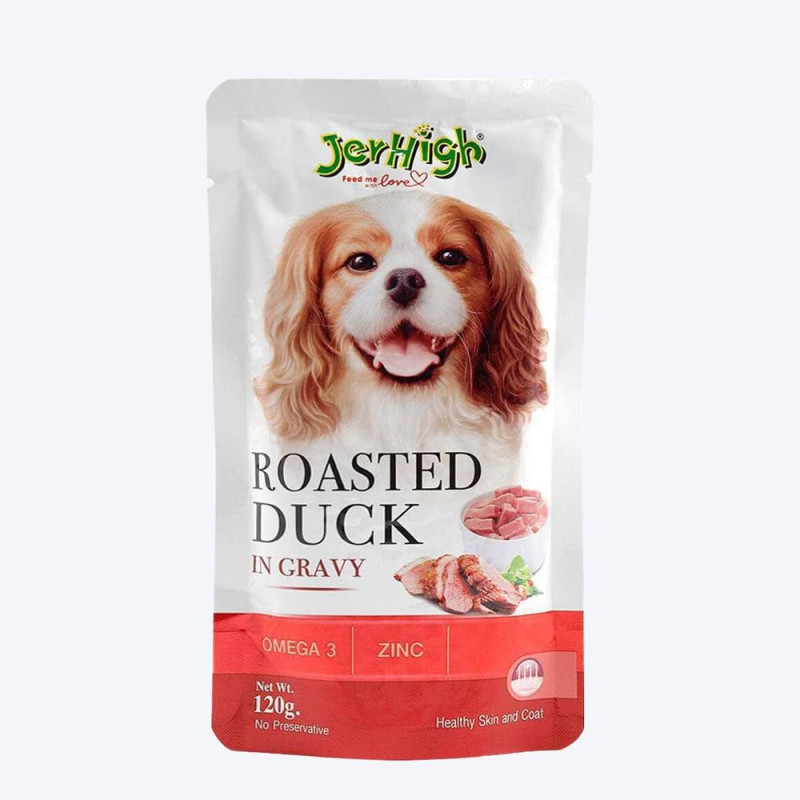 JerHigh Roasted Duck Chunks Gravy 120 Gm Pack of 12