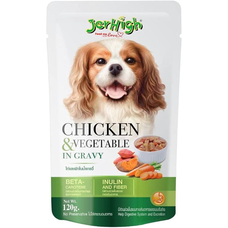 JerHigh Chicken Chunks Veg Gravy 120 Gm Pack of 12