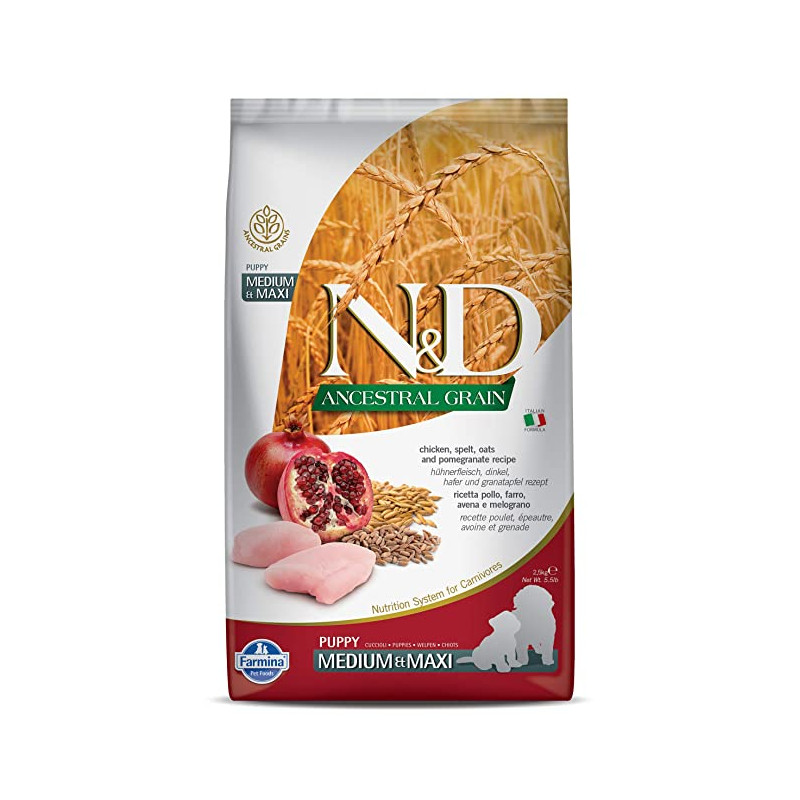 N&D Pumpkin Chicken & Pomegranate Puppy Medium & Maxi 2.5 KG - Dry Dog Food