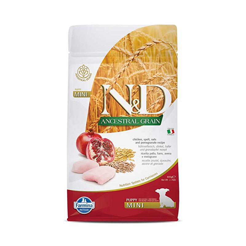 N&D A Grain Chicken & Pomegranate Puppy Mini 800 gm - Dry Dog Food