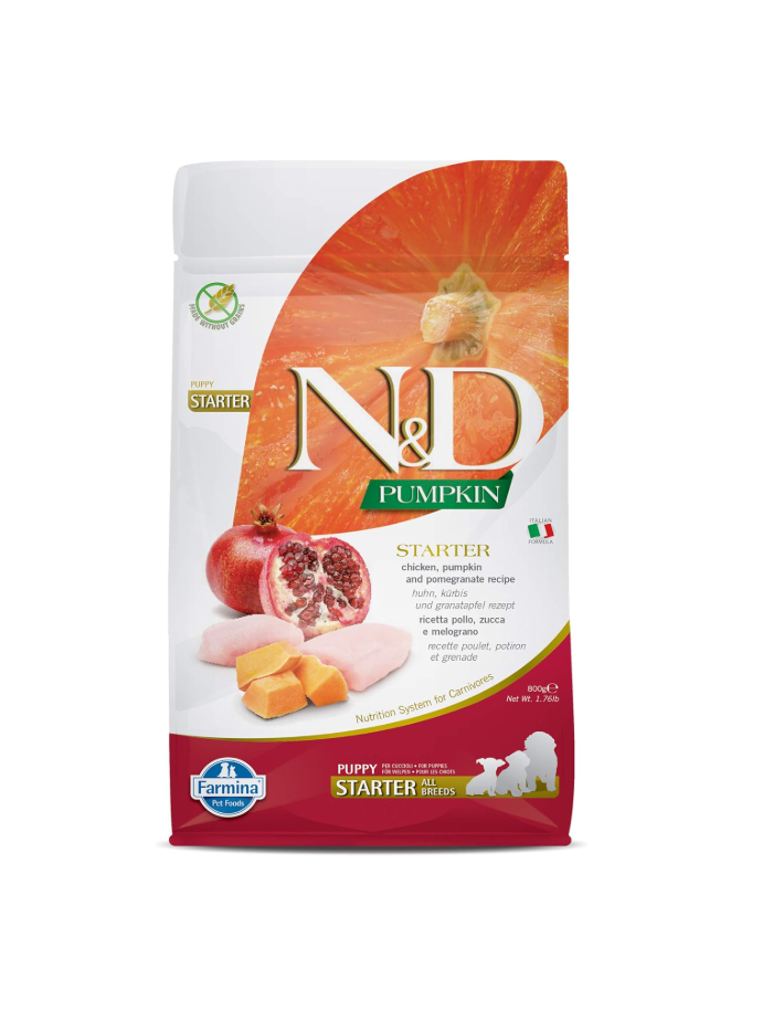 N&D Pumpkin Chicken Strater Puppy 800g