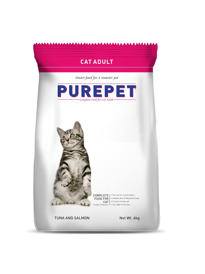 Purepet Adult Dry Cat Food Tuna and Salmon Flavour, 6 kg Pack