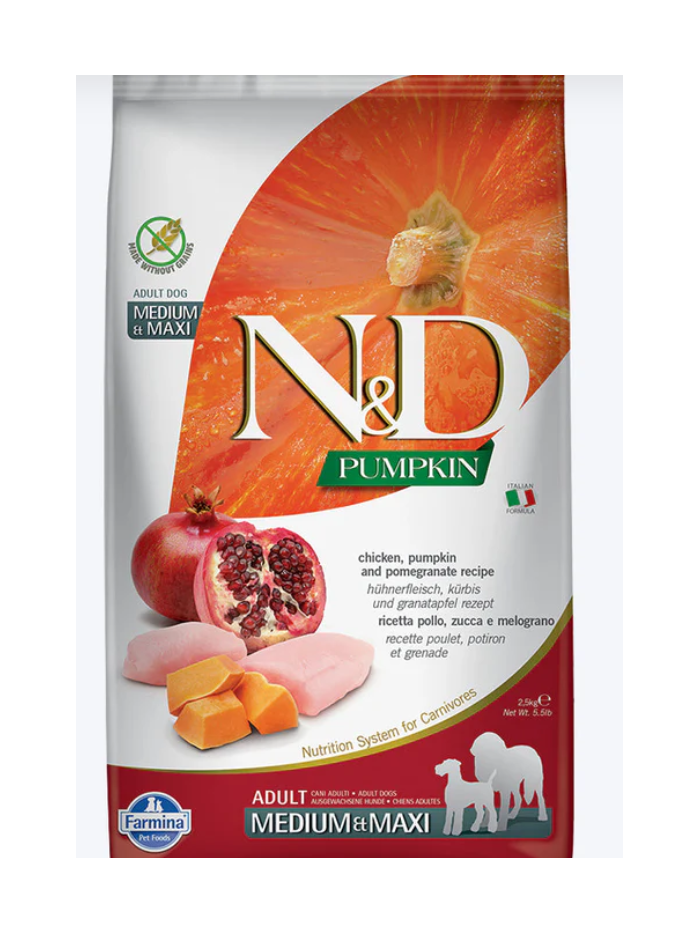 N&D  Pumpkin Chicken Adult Medium / maxi 2.5kg