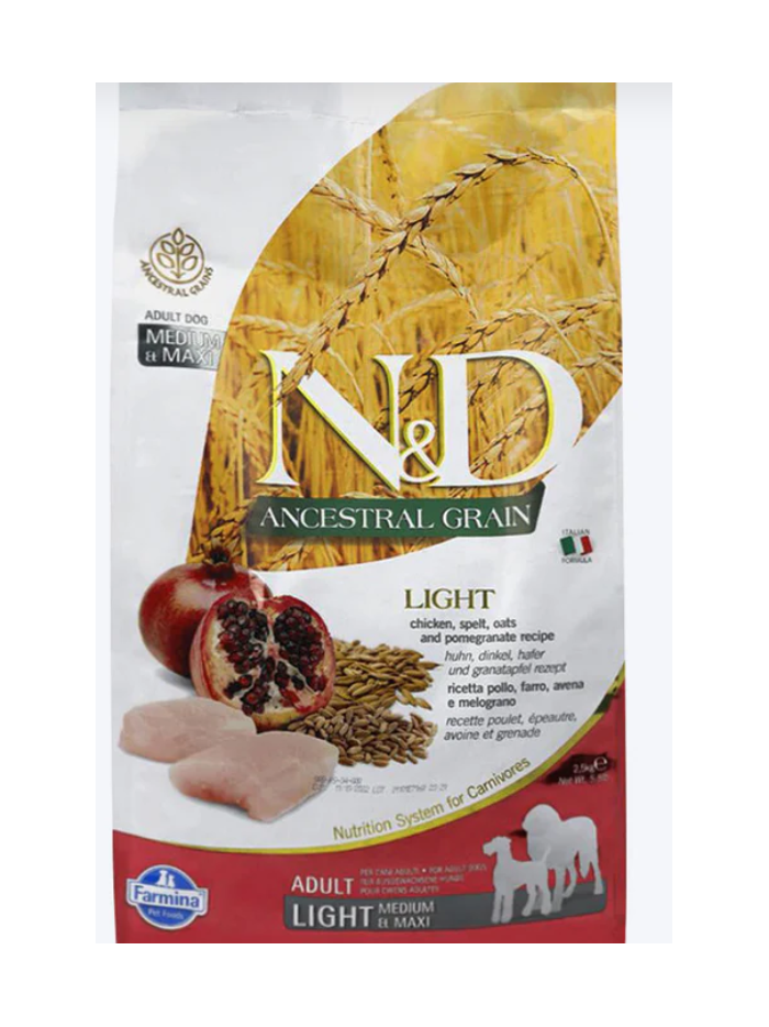 N&D Ancestral Chicken Light Adult medium /Maxi 2.5kg