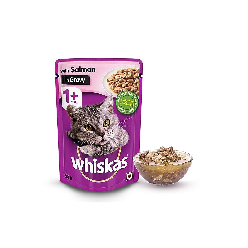 Whiskas Adult Salmon Gravy 85 Gm Pack of 24