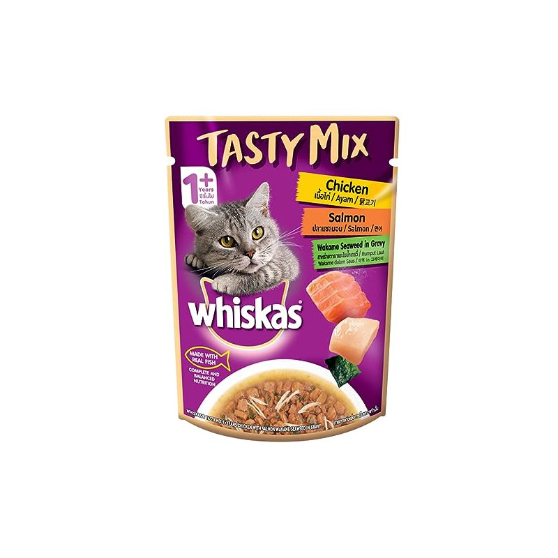 Whiskas Chicken Salmon WS Gravy 70 Gm Pack of 24