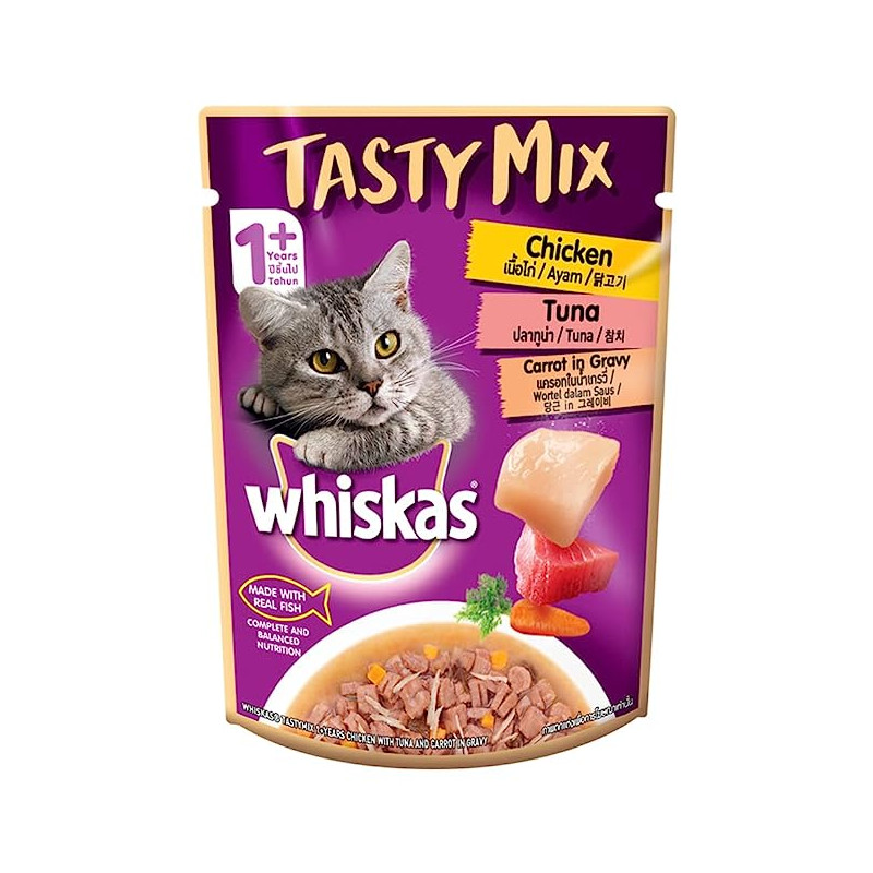 Whiskas Chicken Tuna Carrot Gravy 70 Gm Pack of 24