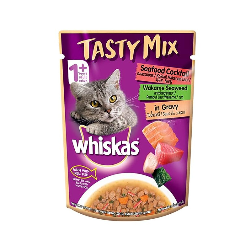 Whiskas Seafood Cocktail WS Gravy 70 Gm Pack of 24