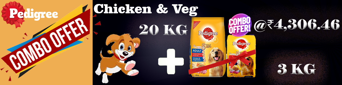 Combo Offer - Pedigree adult Chicken & Veg - 20+3 KG